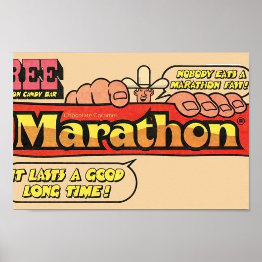 Marathon Snoep Bar Poster (Voorkant)