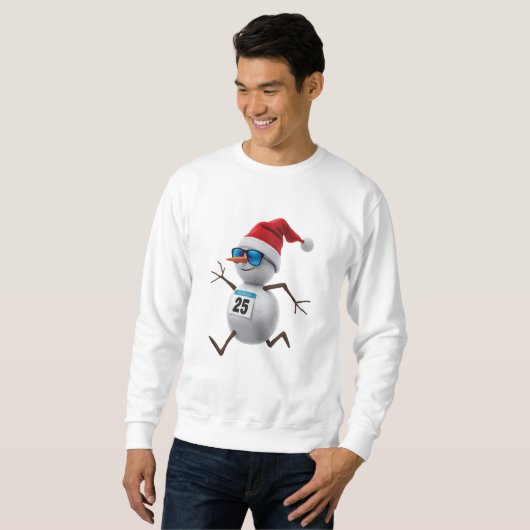 Marathon Snowman – Christmas Running Tee Trui (Voorkant volledig)