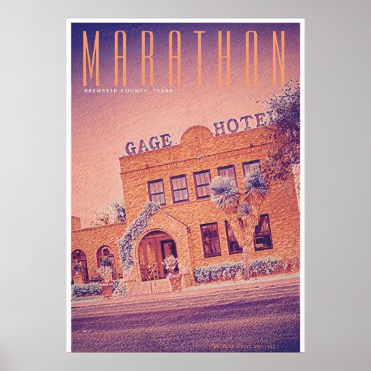 marathon Texas Travel Poster (Voorkant)
