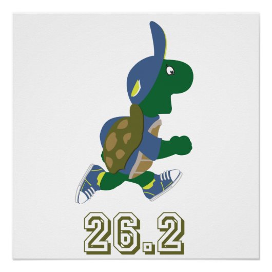 Marathon Turtle Runner in Blue Poster (Voorkant)
