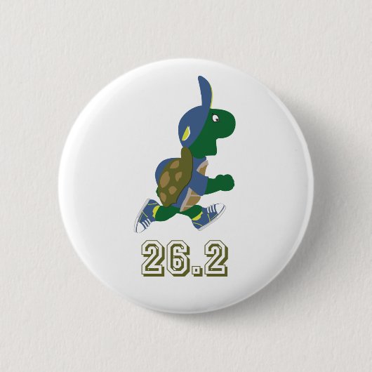 Marathon Turtle Runner in Blue Ronde Button 5,7 Cm (Voorkant)