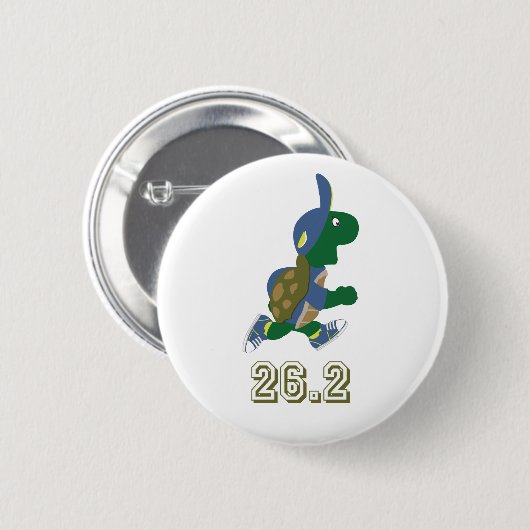 Marathon Turtle Runner in Blue Ronde Button 5,7 Cm (Voorkant /achterkant)