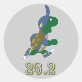 Marathon Turtle Runner in Blue Ronde Sticker