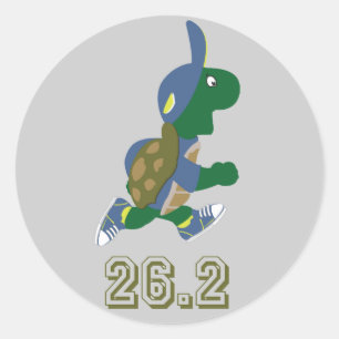 Marathon Turtle Runner in Blue Ronde Sticker