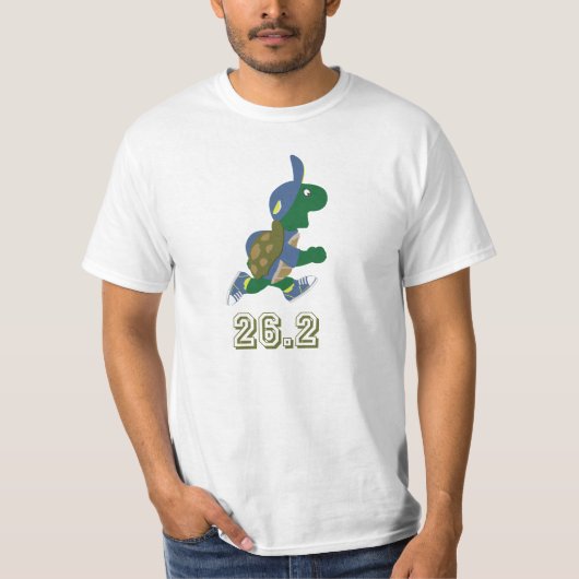 Marathon Turtle Runner in Blue T-shirt (Voorkant)