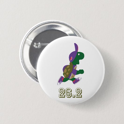 Marathon Turtle Runner in Paars Ronde Button 5,7 Cm (Voorkant /achterkant)