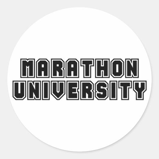 Marathon Universiteit Ronde Sticker (Voorkant)