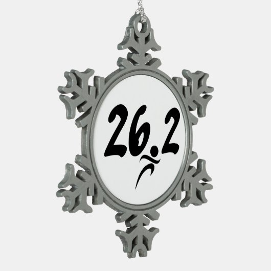 marathon van 26.2 tin sneeuwvlok ornament (Links)