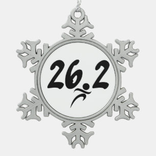 marathon van 26.2 tin sneeuwvlok ornament