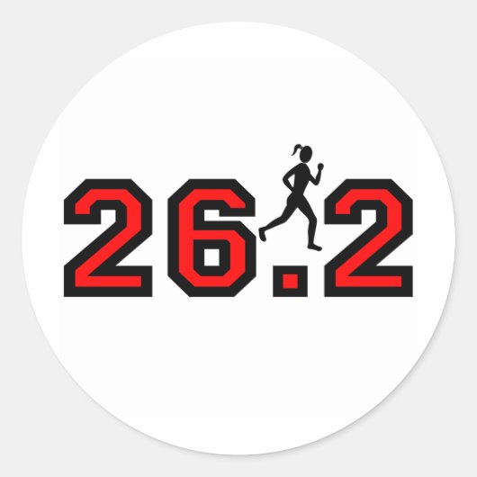 marathon voor vrouwen van 26.2 ronde sticker (Voorkant)