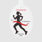 Marathon Woman Keepslag in het rood Ornament (voorkant)