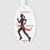 Marathon Woman Keepslag in het rood Ornament (voorkant)
