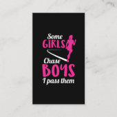 Marathon Woman Marathoner, die met mevrouw Runner Visitekaartje (Voorkant)