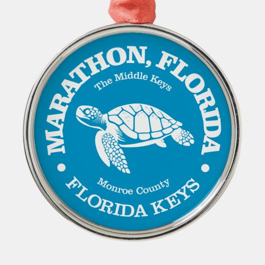 Marathon (zeeen schildpad) metalen ornament (Voorkant)