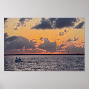 Marathon Zonsondergang in de Florida Keys Poster