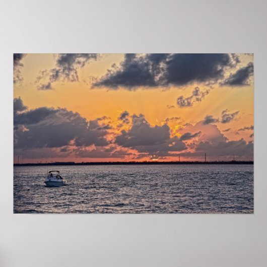 Marathon Zonsondergang in de Florida Keys Poster (Voorkant)
