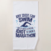 Marathon Zwemmen Open Water Grappige Spreuk Strandlaken (Voorkant)