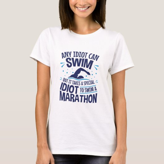 Marathon Zwemmen Open Water Grappige Spreuk T-shirt (Voorkant)