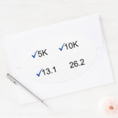 Marathondoelen Ovale Sticker (Envelop)