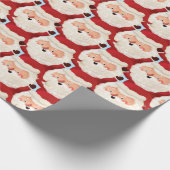 Marathoner Santa Funny Bold Sport Kerstfeest Cadeaupapier (Hoek)