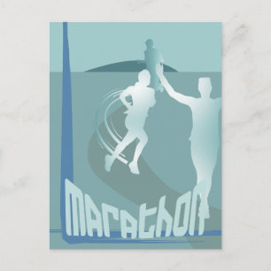 Marathonloop begroetingsaandenken briefkaart