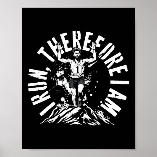 Marathonlopen Ik loop, dus ik ben een Poster (Voorkant)