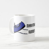 Marathonloper - Blauwe hardloopschoenen Koffiemok (Voorkant links)