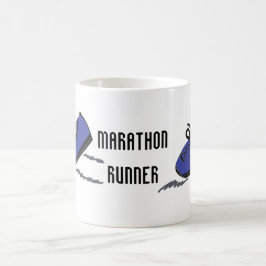 Marathonloper - Blauwe hardloopschoenen Koffiemok