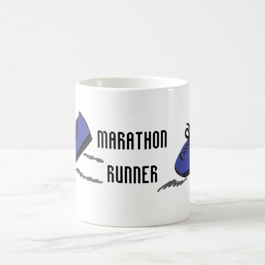Marathonloper - Blauwe hardloopschoenen Koffiemok (Center)