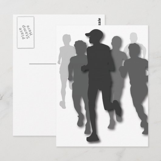 marathonloper briefkaart (Voorkant / Achterkant)