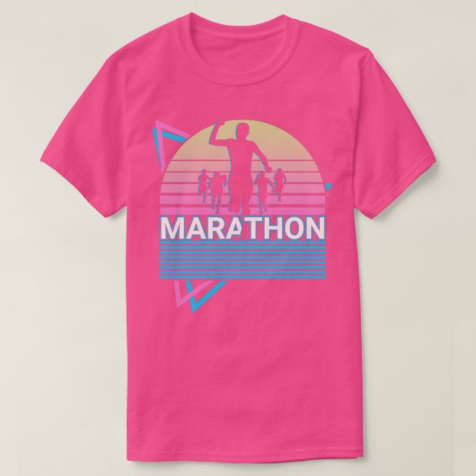 Marathonloper die marathonreiger retro-cadeau draa t-shirt (Design voorkant)