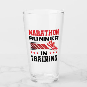 Marathonloper in opleiding glas