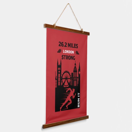 Marathonloper Londen 26,2 Hangend Wandkleed (Gebogen)