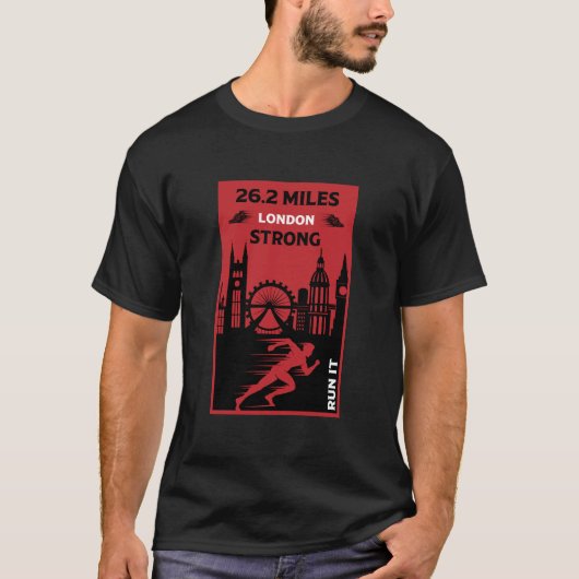 Marathonloper Londen 26,2 T-shirt (Voorkant)