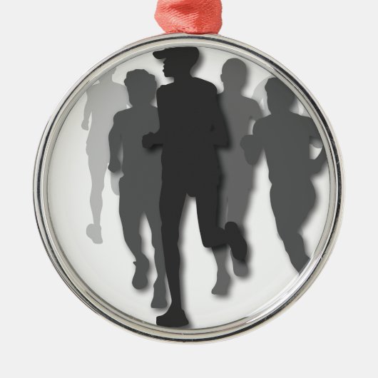 marathonloper metalen ornament (Voorkant)