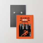 Marathonloper New York 26.2 Button (Voorkant / Achterkant)