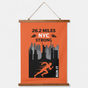 Marathonloper New York 26.2 Hangend Wandkleed