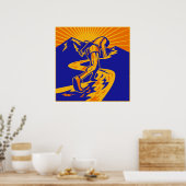 Marathonloper of jogger op bergweg poster (Keuken)