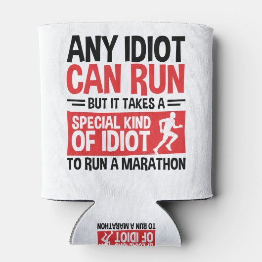 Marathonloper om het even welke Idioot kan lopen Blikjeskoeler (Achterkant)