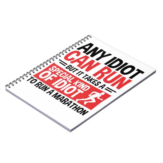 Marathonloper om het even welke Idioot kan lopen Notitieboek (Linkerzijde)