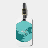 Marathonloper rond Wereld Tekenen Bagagelabel (Voorkant verticaal)