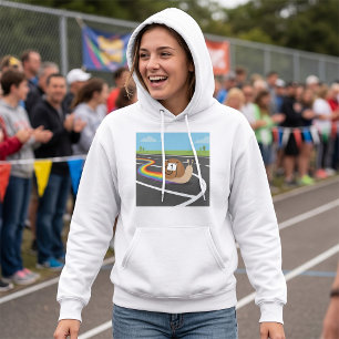 Marathonloper Slak Schattige Regenboogspoor Hoodie