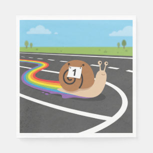 Marathonloper Slak Schattige Regenboogspoor Servet