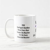 MarathonMok voor vrouwen met Paars lintje Koffiemok (Links)