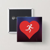 Marathons Pictogram Vierkante Button 5,1 Cm (Voorkant /achterkant)