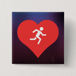 Marathons Pictogram Vierkante Button 5,1 Cm