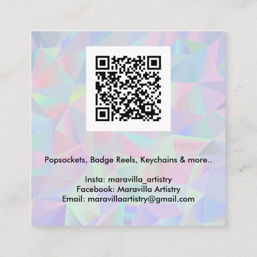 Maravilla Kunstenaarschap Vierkante Visitekaartje (Achterkant)