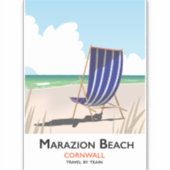 Marazion Beach Cornwall reisposter Sticker (Voorkant)