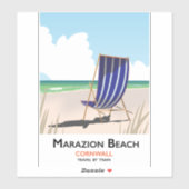 Marazion Beach Cornwall reisposter Sticker (Vel)