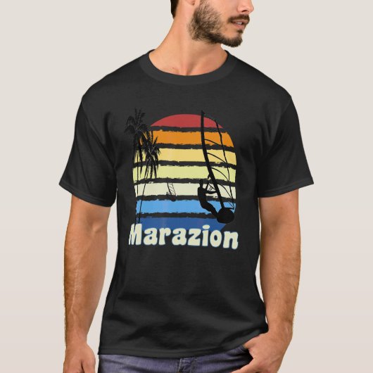 Marazion Cornwall Windsurfen Windsurf Strand T-shirt (Voorkant)